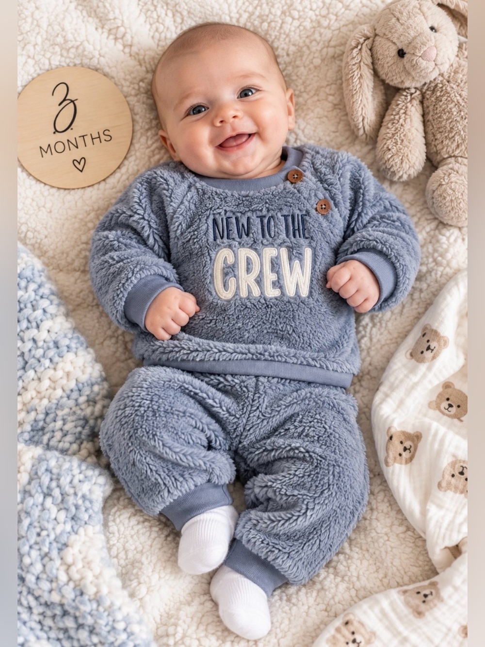 NWT Kyle & Deena Baby New To The Crew Sherpa 2pc Track Suit